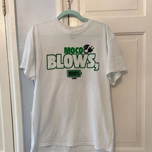 MOCO MARYLAND BLOWS White Graphic T-Shirt with Green Print